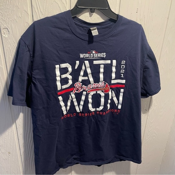 Atlanta Braves “B’ATL WON” 2021 World Series T-Shirt - Picture 4 of 4